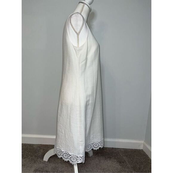 Women’s White Linen Blend Sheath Dress 8 - Picture 3 of 12